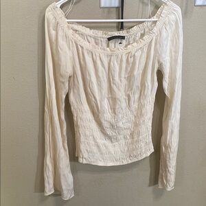 Elegant Cream Off-Shoulder Top
